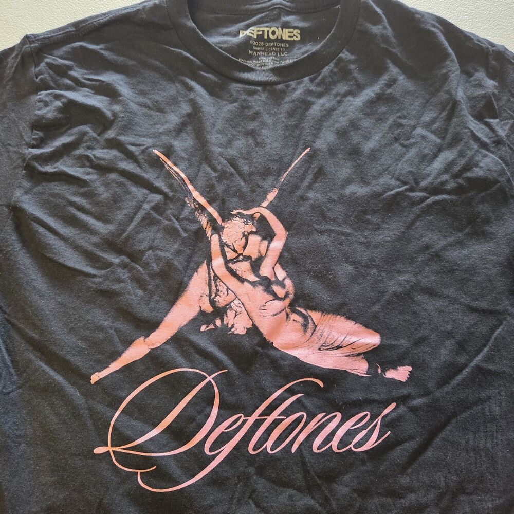Deftones Angel Embrace T-Shirt Size Small Black Pink Goth Grunge Hipster